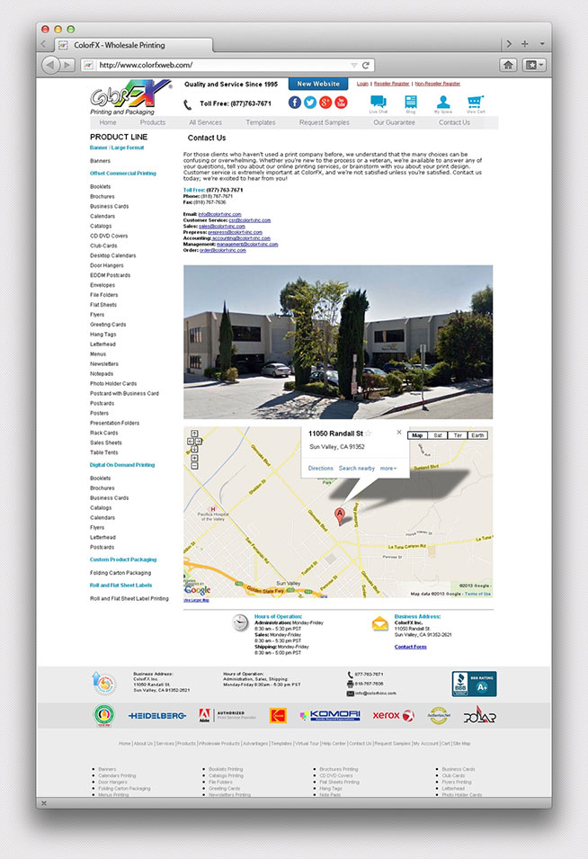 ColorFX - Corporate Office Map ColorFX - Corporate Office Map