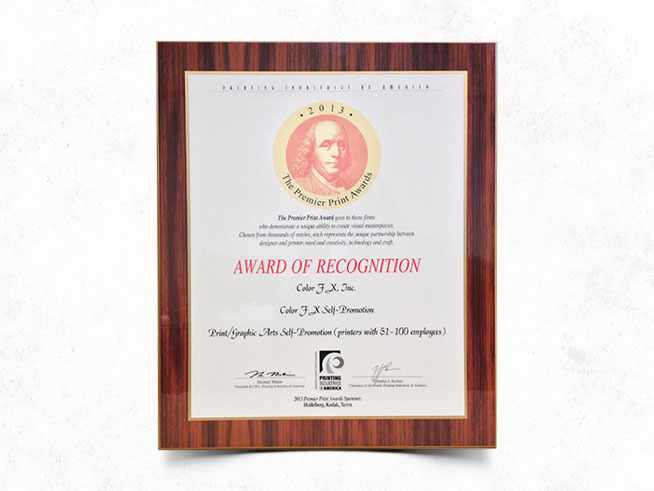 Award of Recognition Award of Recognition